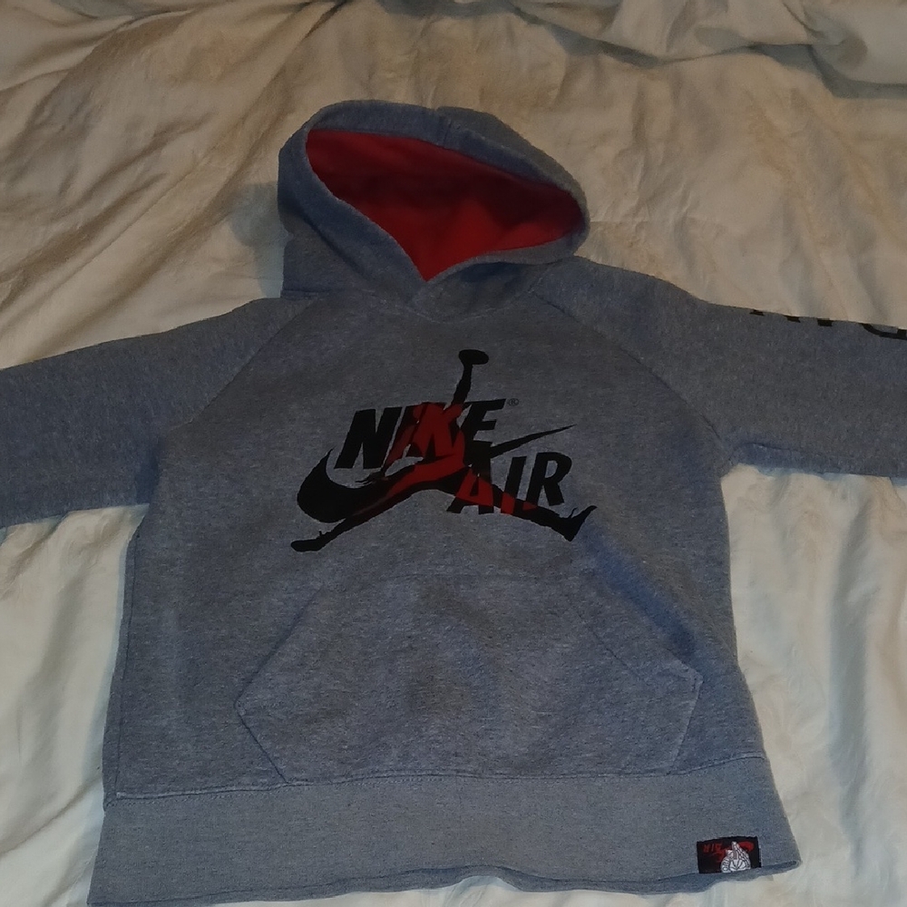 Nike Kids Air Gray and Red Hoodie